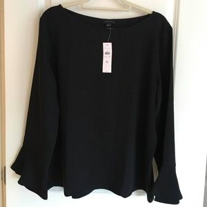NEW! Ann Taylor Bell Sleeve Blouse - XL Black